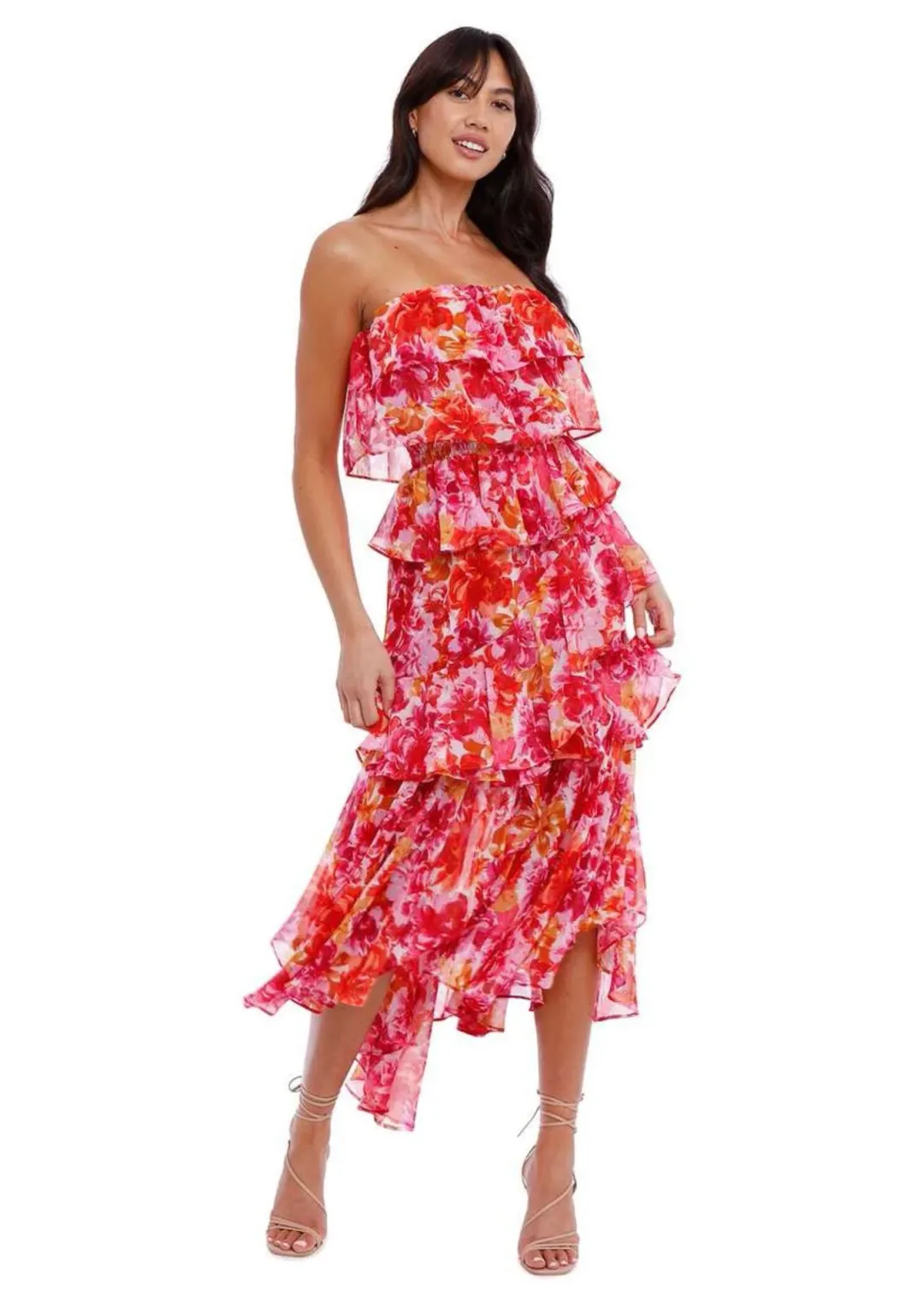 Misa LA Luciana Midi Dress Floral Size 12 for rent on The Volte - main image