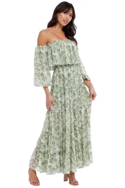 Misa LA Cassandra Dress in Floral Green Size 12 for rent on The Volte - image 3