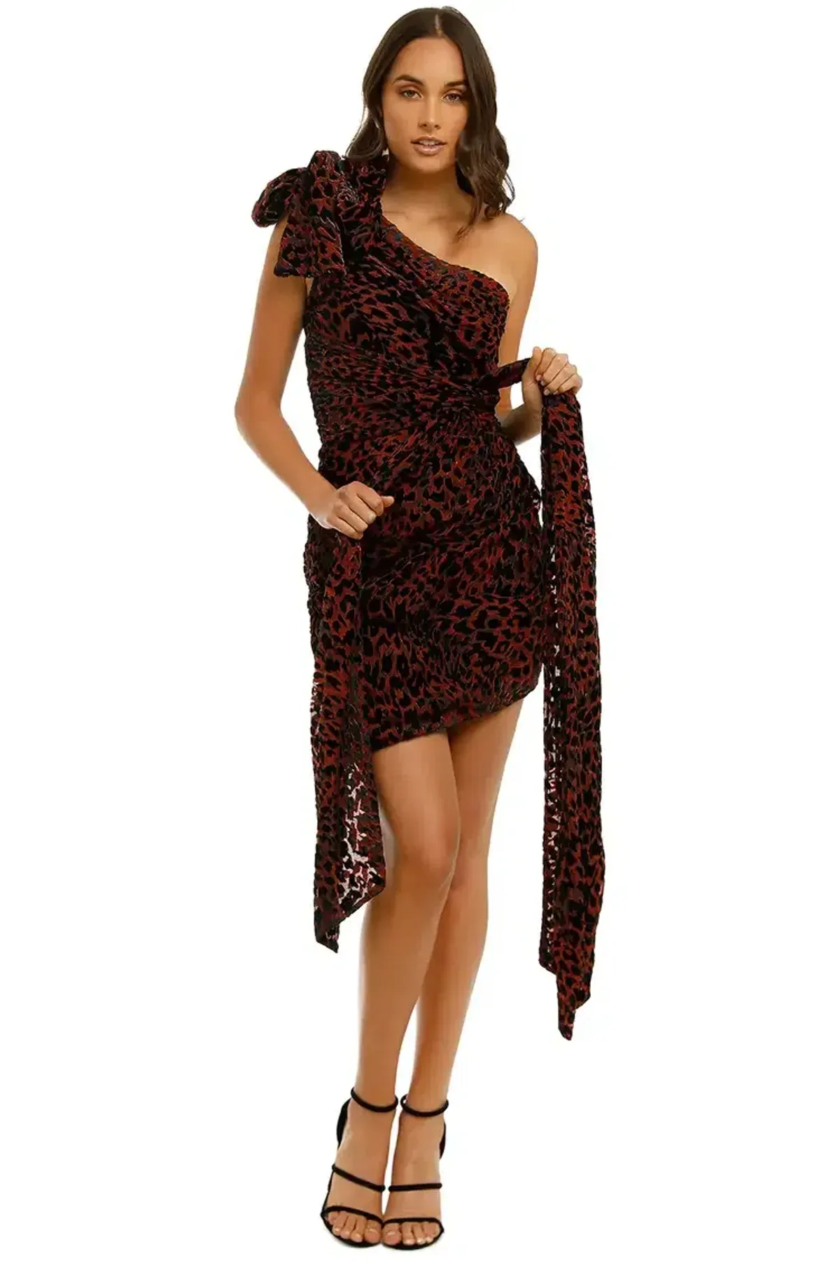 MISHA Moxie Mini Dress in Red Leopard Size 10/M - Image 4