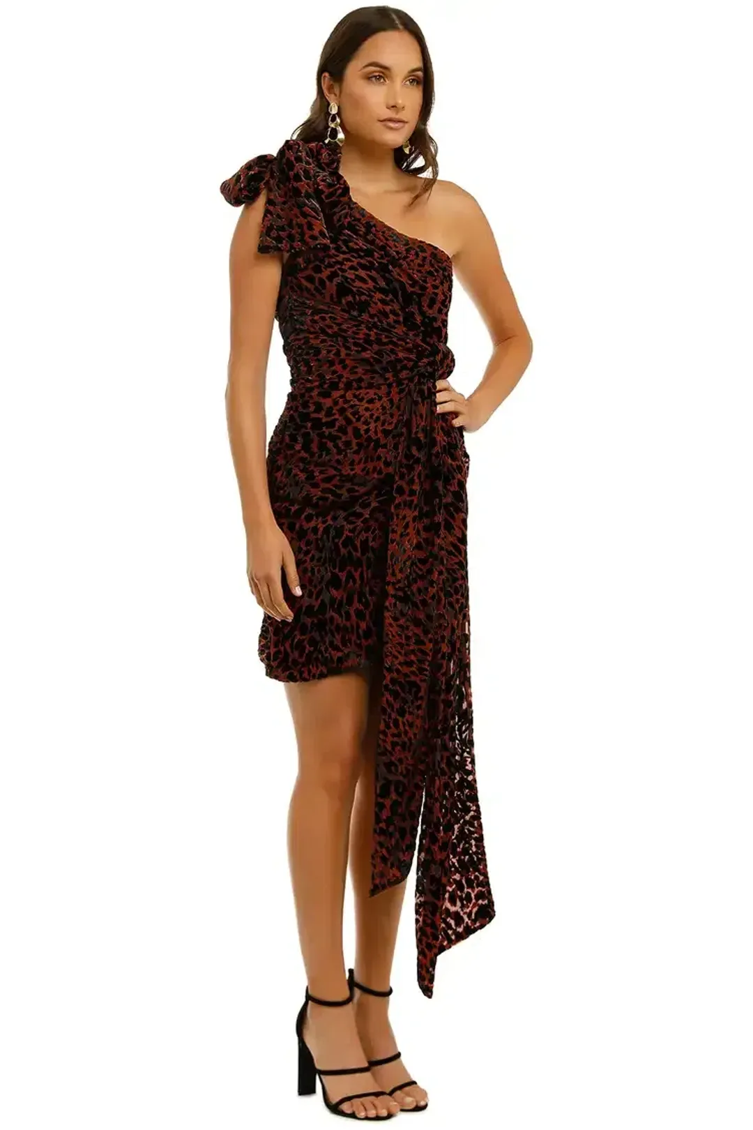 MISHA Moxie Mini Dress Red Leopard Size 6/XS for rent on The Volte - main image