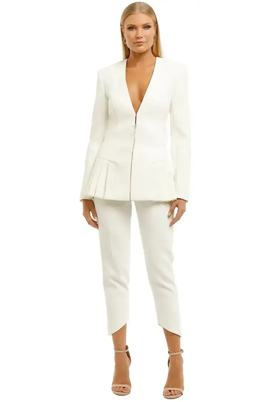 MISHA Tamina Linnea Blazer and Pant Set Ivory Size 10/M for rent on The Volte - main image