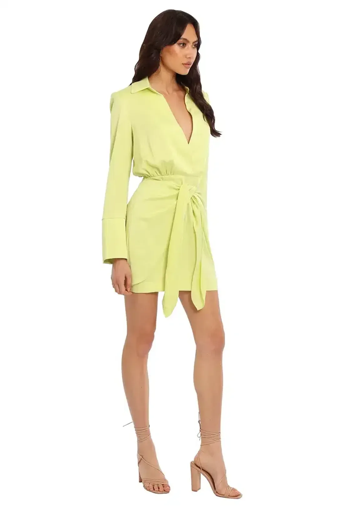 MISHA Reidun Mini Dress Lime Punch Green Size 10/M for rent on The Volte - main image