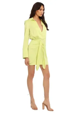 MISHA Reidun Mini Dress Lime Punch Green Size 10/M for rent on The Volte - image 3