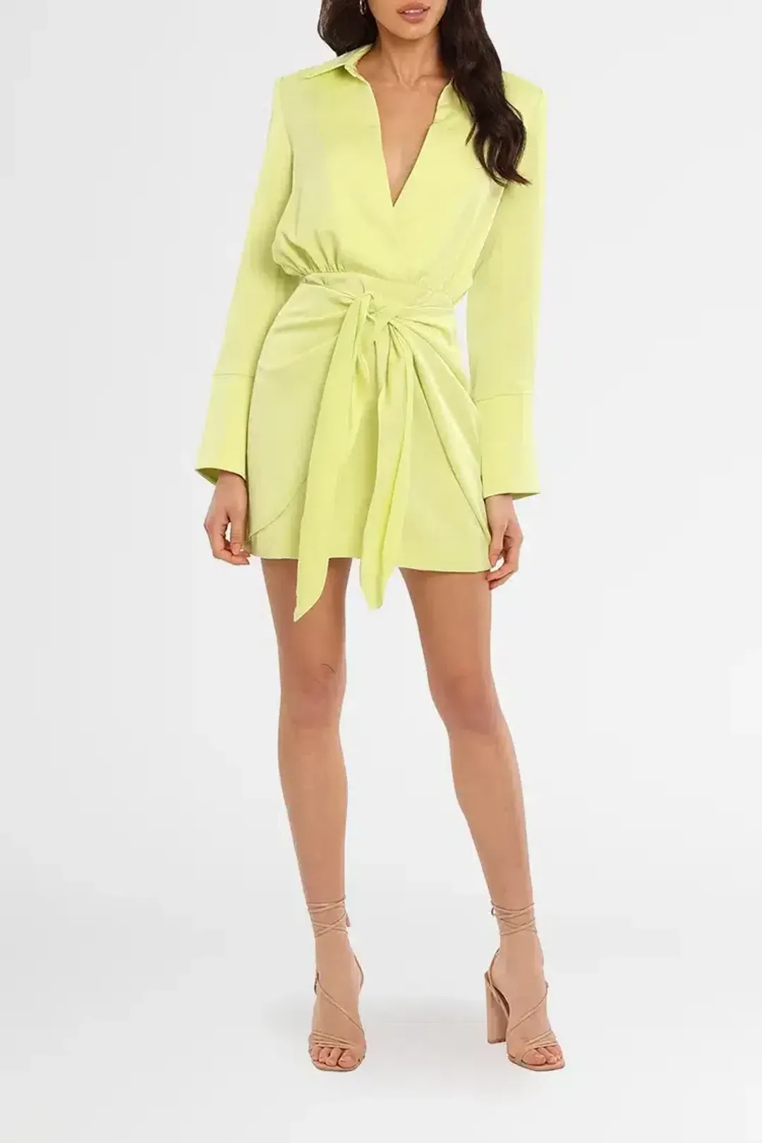 MISHA Reidun Mini Dress in Lime Punch Green Size 8/S for rent on The Volte - main image