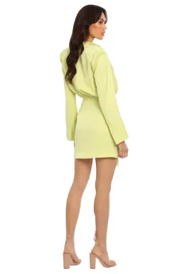 MISHA Reidun Mini Dress in Lime Punch Green Size 8/S for rent on The Volte - image 4
