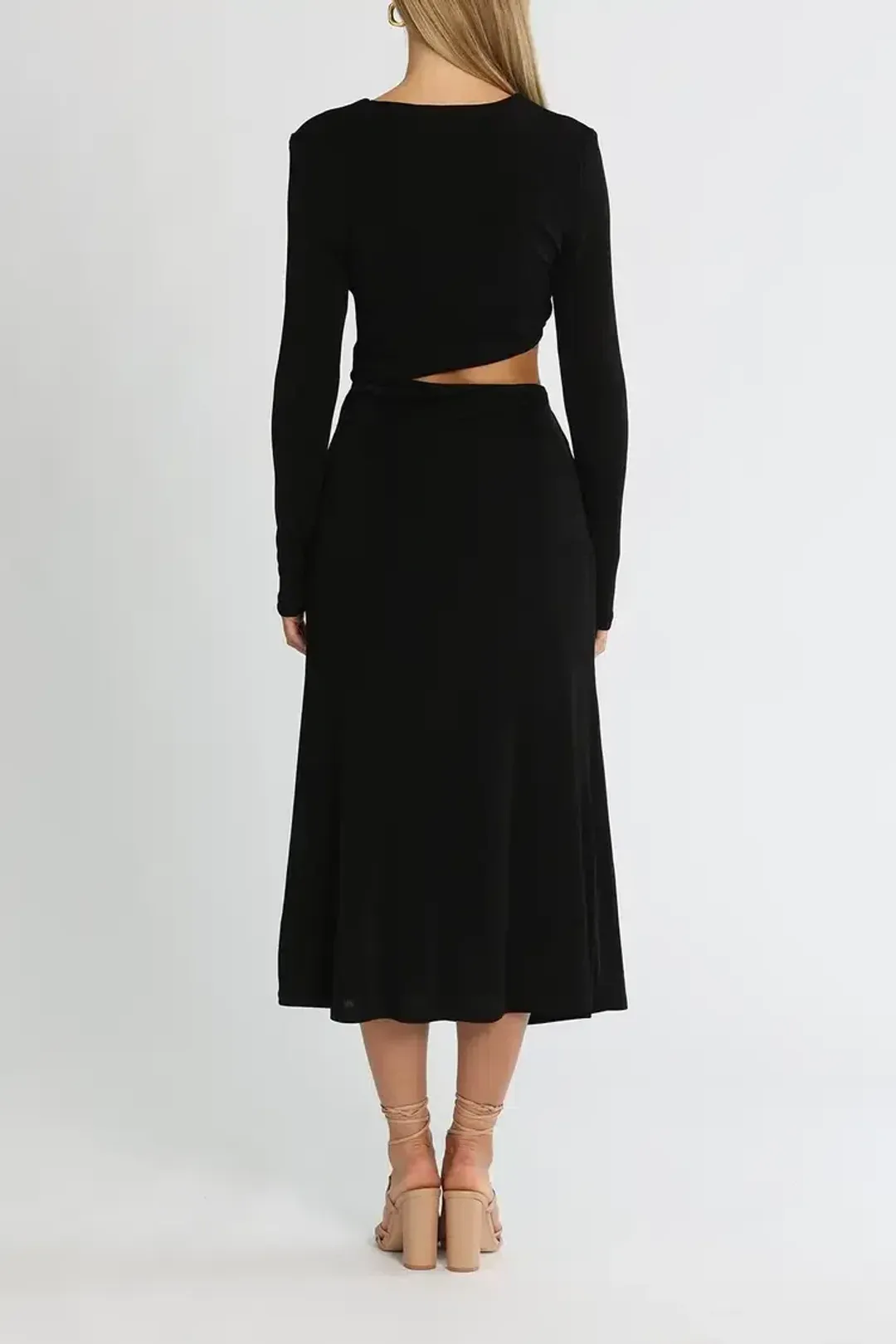 MISHA Arma Midi Dress Black Size 10/M for rent on The Volte - main image