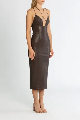 MISHA Cary Midi Dress in Chocolate Brown Size 6/XS for rent on The Volte - image 2