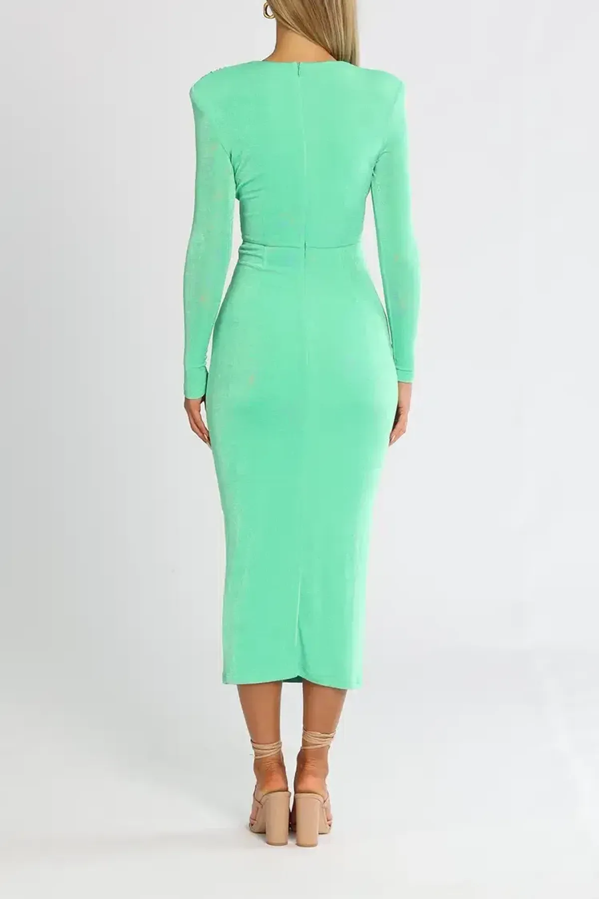 MISHA Francis Midi Dress Vivid Jade Size 6 - Image 3