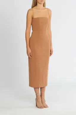 MISHA Irisa Midi Dress Praline Brown Size 14 for rent on The Volte - image 2
