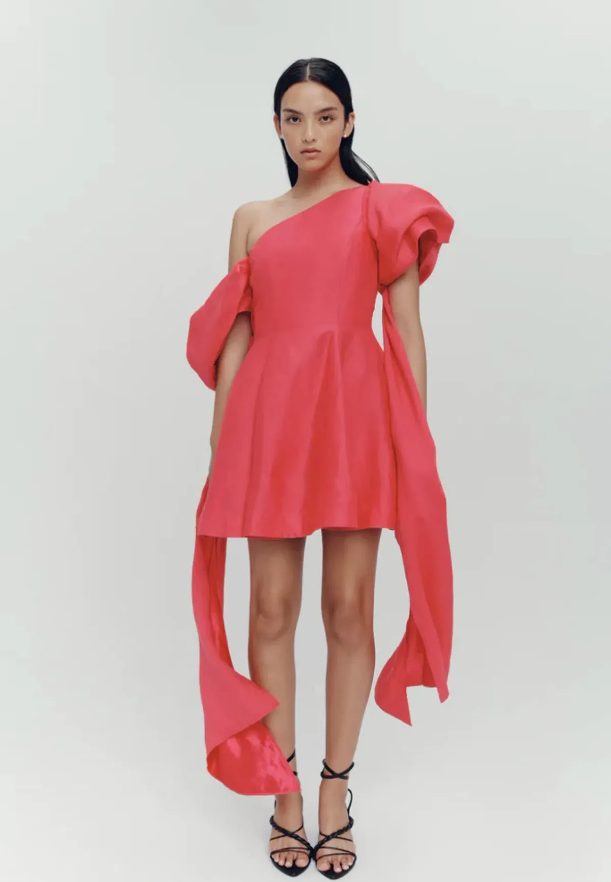 Aje Arista Tulip Sleeve Mini Dress Bougainvillea Red Size 12 - Image 4