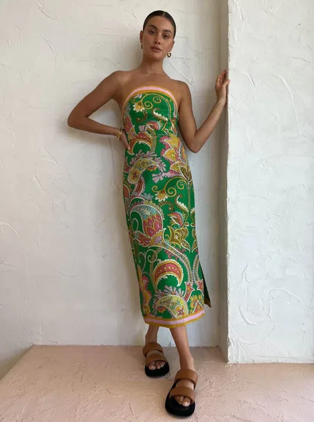 Alemais Marion Bodice Midi Dress Green Size AU 8 for rent on The Volte - main image