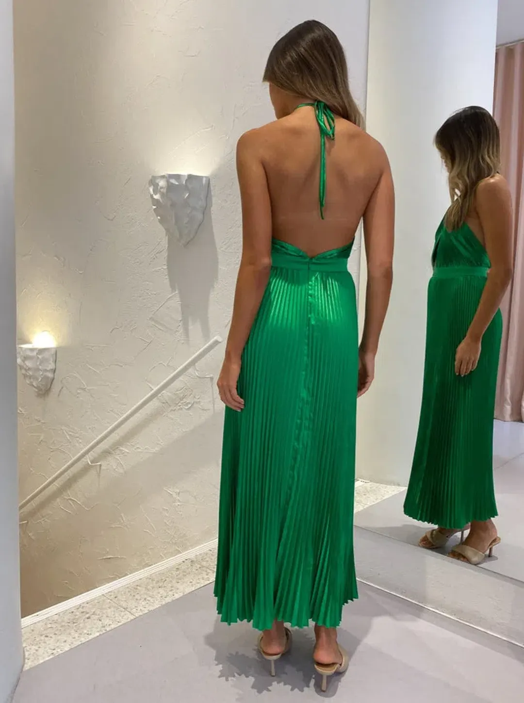 L'Idee Reveil Gown In Bright Green Size AU 8 for rent on The Volte - main image