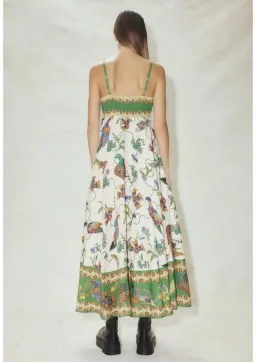 Alemais Birdie Printed-linen Midi Dress Print Size AU 6 for rent on The Volte - image 2