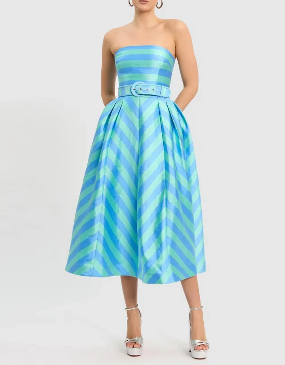Rebecca Vallance Seychelles Midi Dress Blue Size AU 10 for rent on The Volte - main image