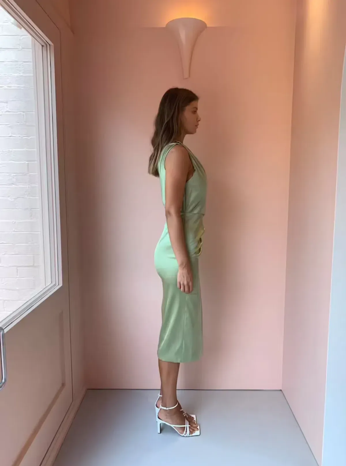 Manning Cartell Style Code Asym Midi Dress in Pistachio Green Size AU 6 - Image 3