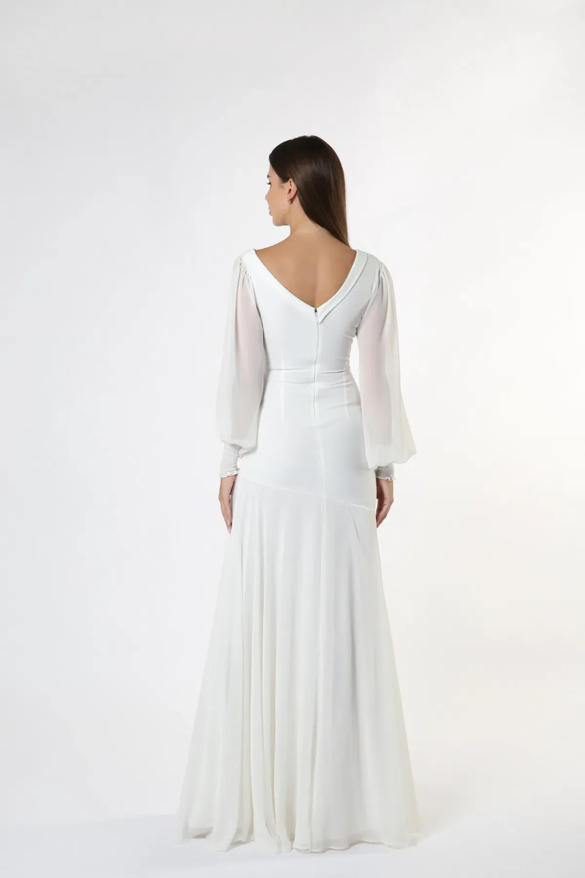 Zeena Zaki SS21-05-WHT Gown White Size S /Au 6 - Image 2