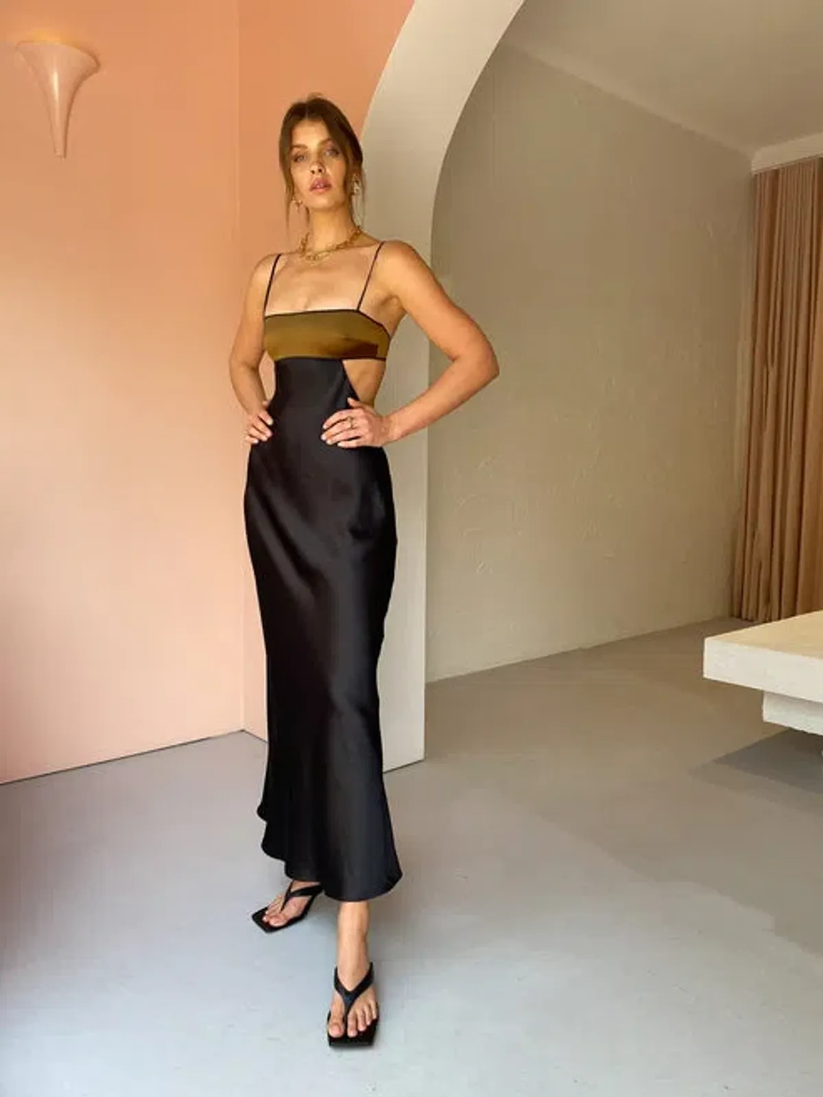 Bec & Bridge Agatha Dress Black/Bronze Size 12 - Image 1
