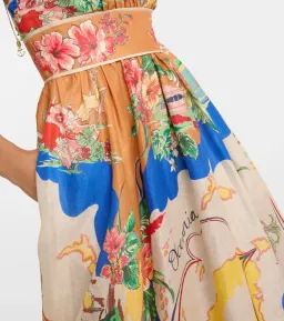Zimmermann Alight Picnic Midi Dress Nautical Map Print Size 0 / AU 8 for rent on The Volte - image 4