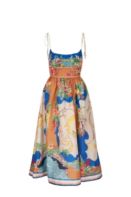 Zimmermann Alight Picnic Midi Dress Nautical Map Print Size 0 / AU 8 for rent on The Volte - image 5