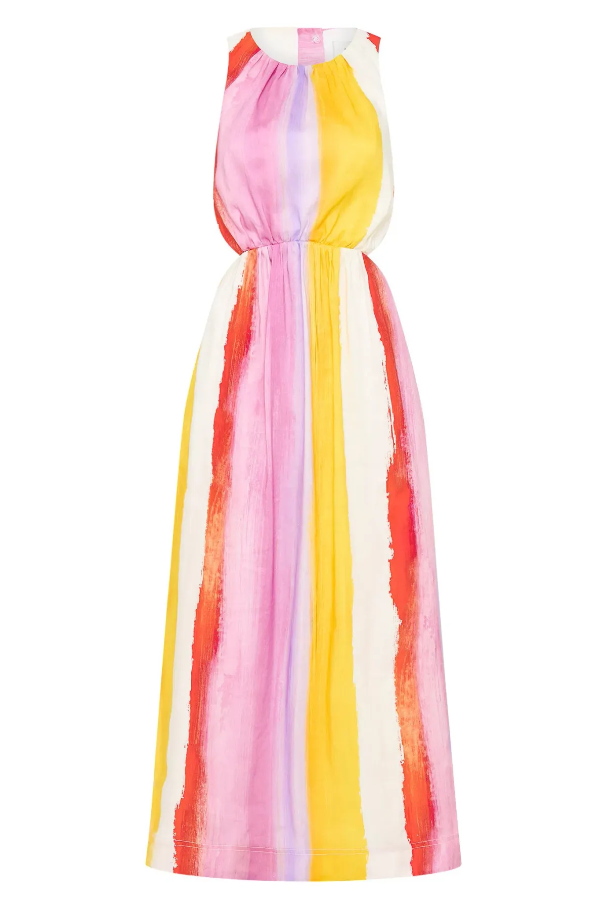 Aje Imagination Cut Out Midi Dress Aurora Stripe Size 14 - Image 3