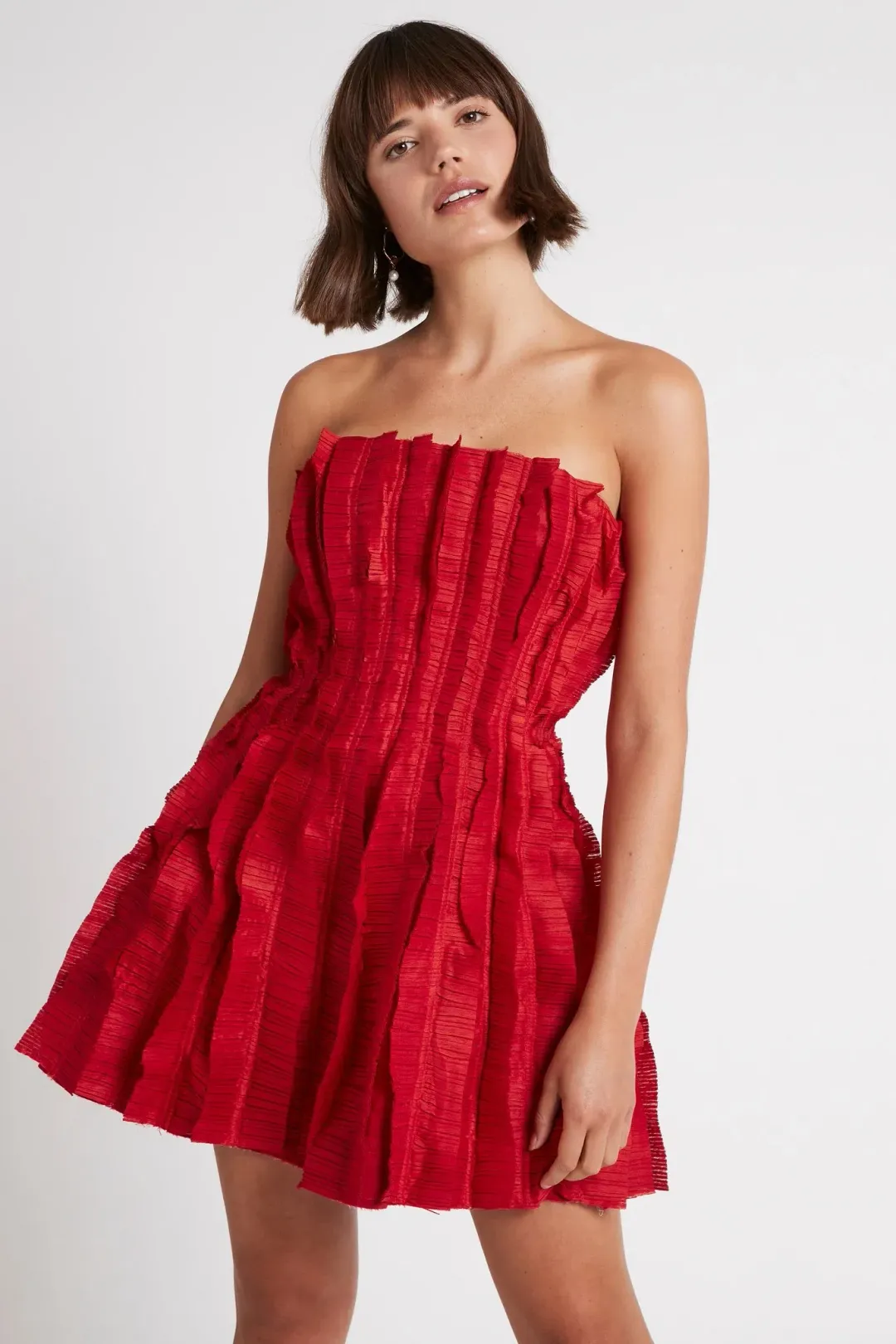 Aje Hybrid Sleeveless Mini Dress Red Size 14 for rent on The Volte - main image