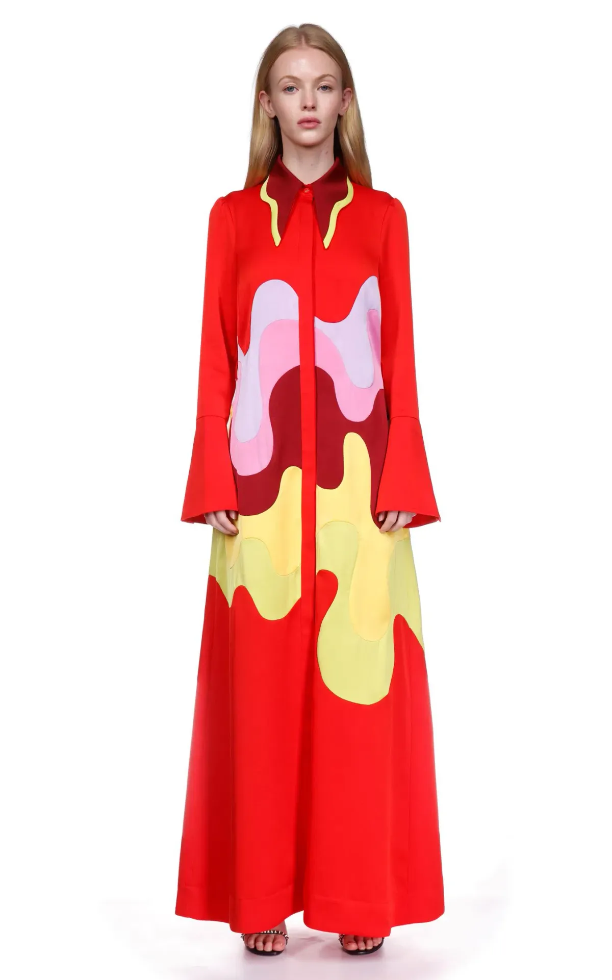 Alemais The Five Shirtdress Red Multi Size 14 for rent on The Volte - main image