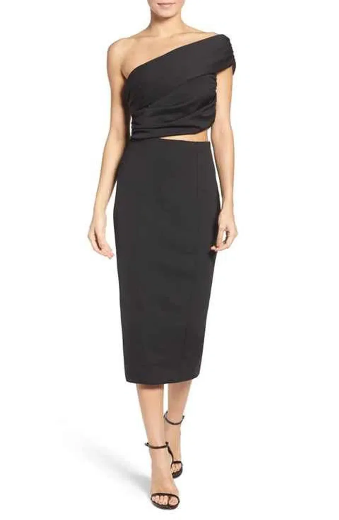 MISHA Beradonna One Shoulder Dress Black Size 6/XS for rent on The Volte - main image