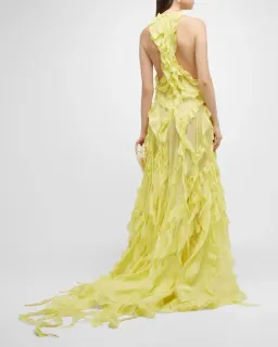 Zimmermann Wonderland Ruffle Gown Yellow Size 1 / AU 10 for rent on The Volte - image 3