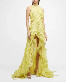 Zimmermann Wonderland Ruffle Gown Yellow Size 1 / AU 10 for rent on The Volte - image 1