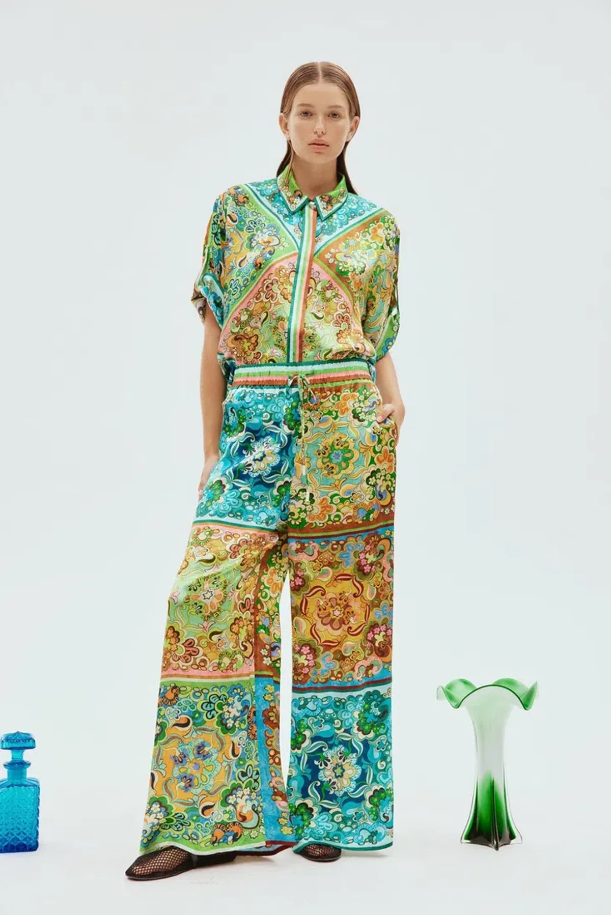 Alemais Dreamer Shirt and Pants Set Multi Size AU 10 for rent on The Volte - main image