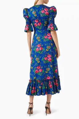 The Vampire’s Wife The Toto Dress Floral Blue Size AU 8 for rent on The Volte - image 2