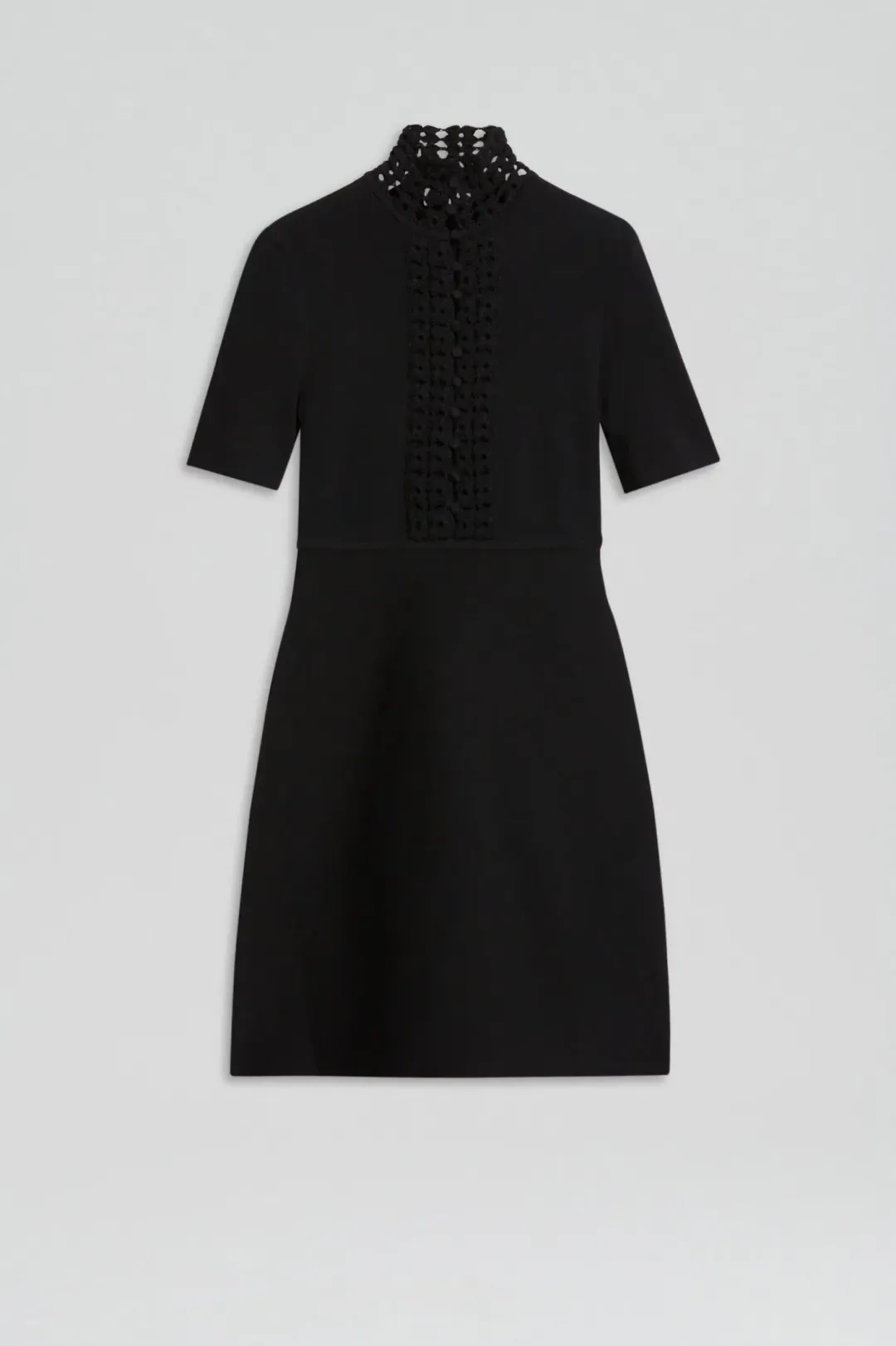Scanlan Theodore Crepe Knit Daisy Mini Dress Black Size AU 6 for rent on The Volte - main image