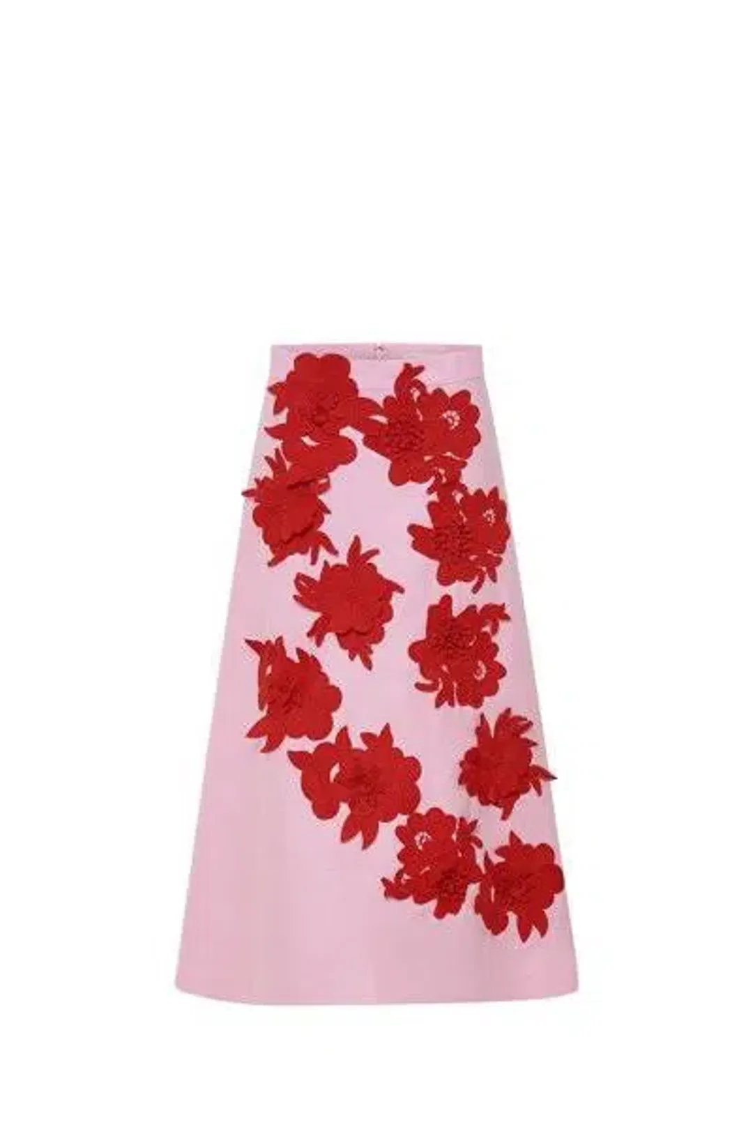 Oroton Contrast 3D Flower Skirt A-Line in Rose/Poppy Size AU 8 for rent on The Volte - main image