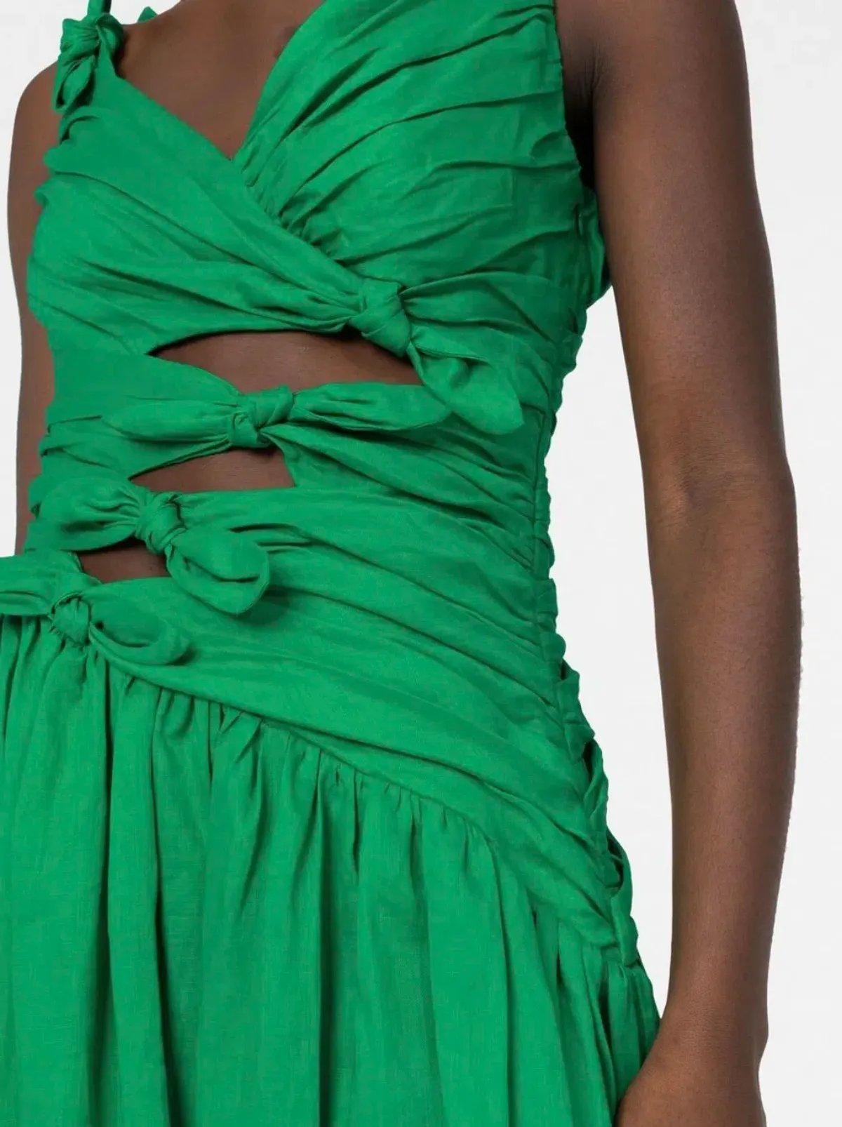 Zimmerman Tiggy Bow Linen Dress Green Size AU 8 - Image 4