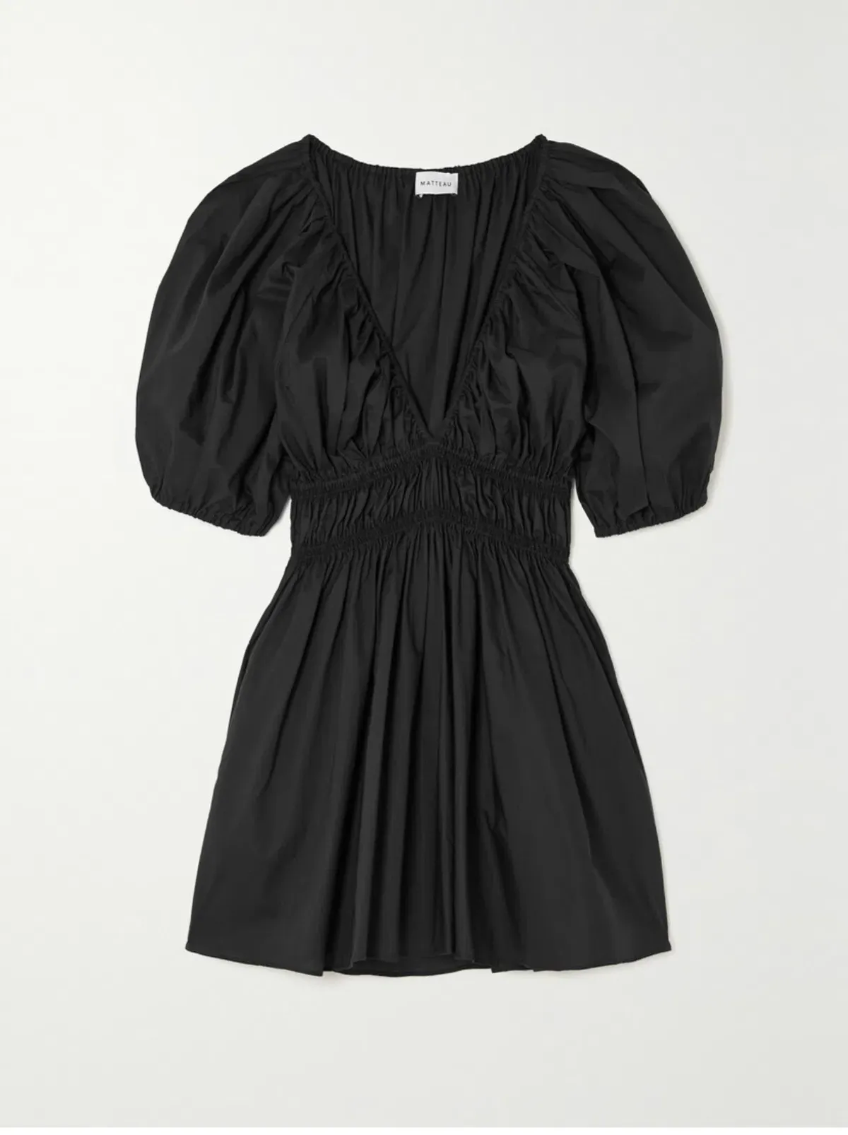 Matteau Mini Poplin Dress Organic Cotton Black Size AU 6 - Image 4