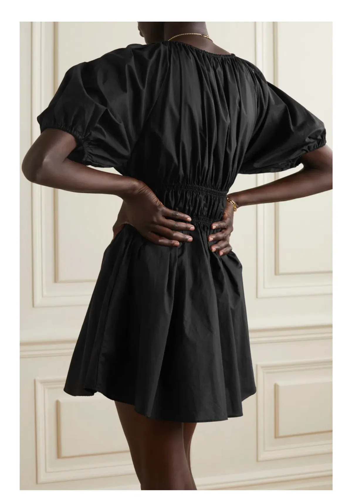 Matteau Mini Poplin Dress Organic Cotton Black Size AU 6 - Image 2