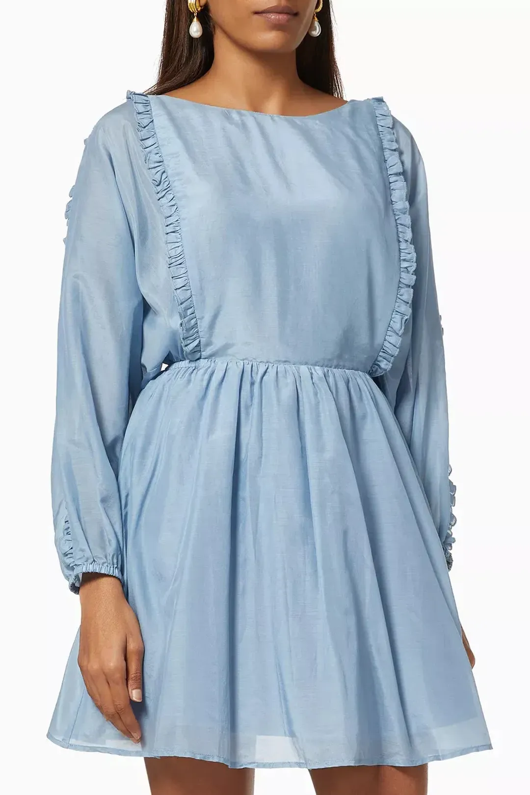 Bird & Knoll Maja Dress Backless Blue Size AU 8 for rent on The Volte - main image