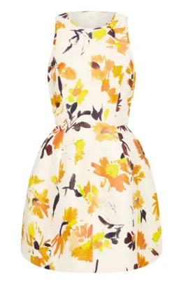 Aje Tulip Cut Out Mini Dress Pressed Sunflowers Size AU 12 for rent on The Volte - image 4