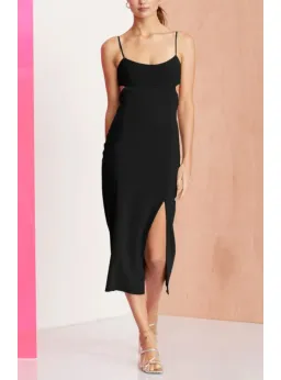 Bec & Bridge Amelie Panel MIdi Dress Black Size AU 6 for rent on The Volte - image 1