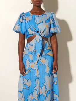 Kivari Taniana Cut Out Maxi Dress Blue Floral Size 12 for rent on The Volte - image 2