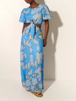 Kivari Taniana Cut Out Maxi Dress Blue Floral Size 12 for rent on The Volte - image 4
