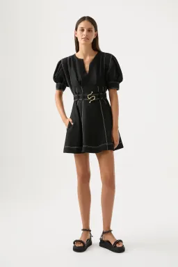 Aje Beacon Structured Mini Dress Black Size 8 for rent on The Volte - image 1