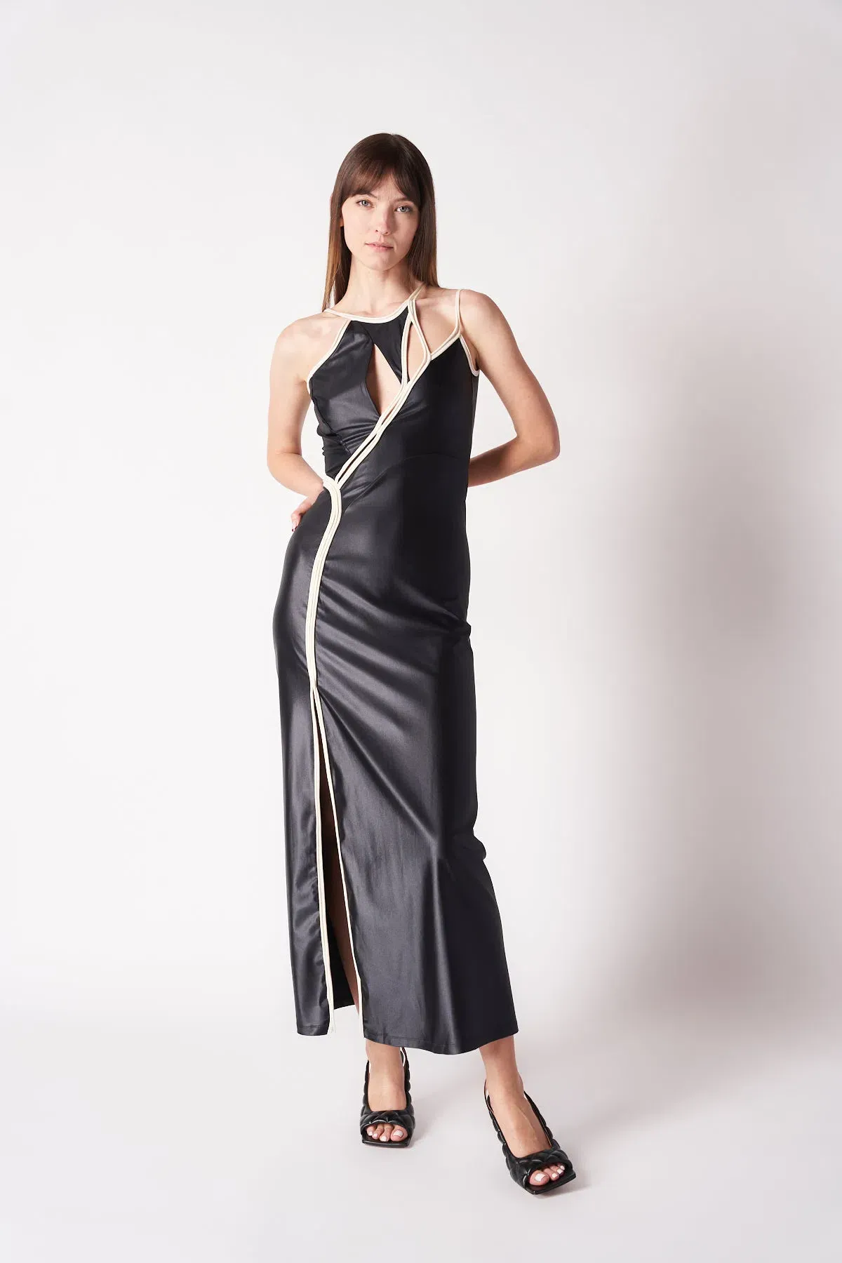 Ottolinger Black Strappy Maxi Dress Black Size 6 - Image 1