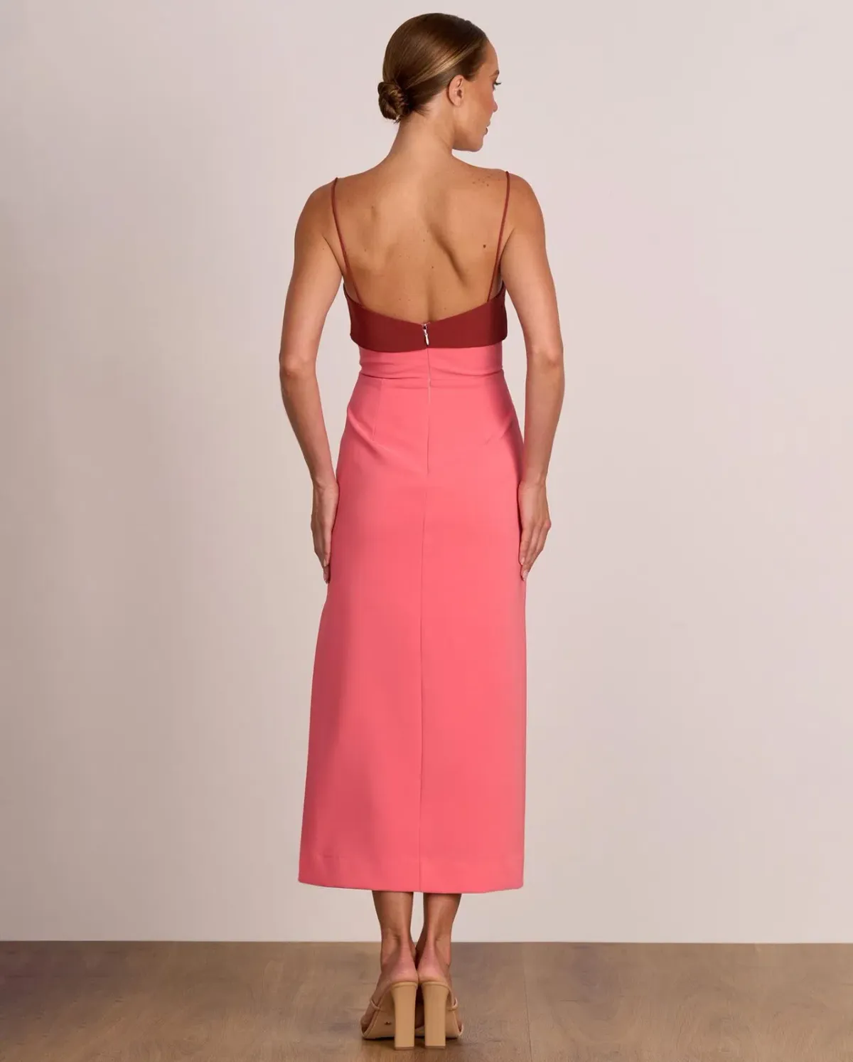 Pasduchas Ace Contrast Midi Dress Pink Red Size 8 - Image 6