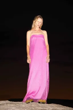 Camilla & Marc Sinclar Lace Maxi Dress Magenta Pink Size 8 for rent on The Volte - image 5