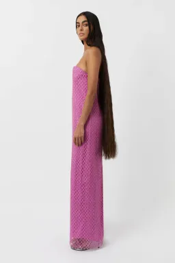 Camilla & Marc Sinclar Lace Maxi Dress Magenta Pink Size 8 for rent on The Volte - image 4