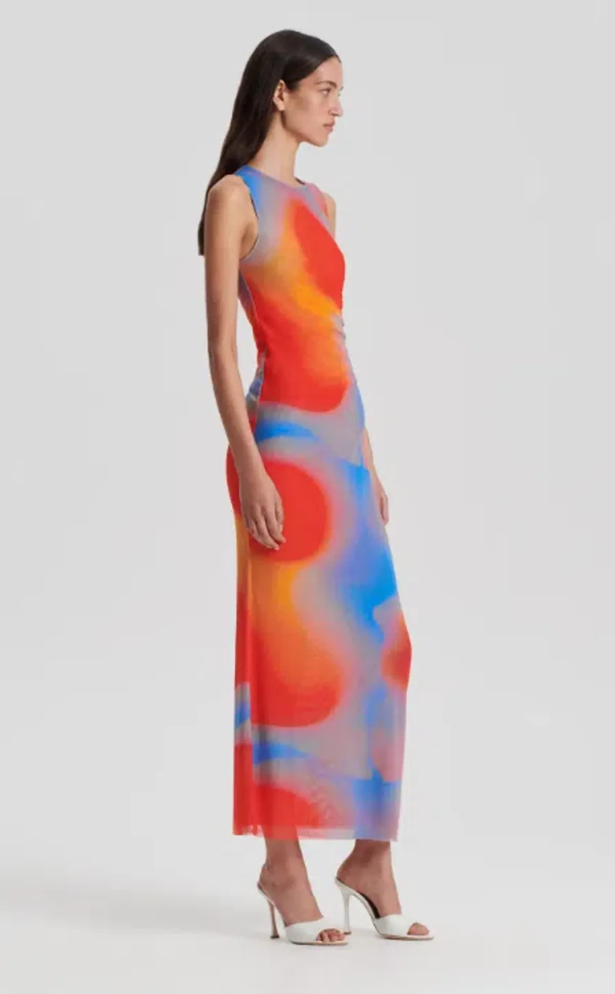 Scanlan Theodore Italian Watercolour Print Dress Blue/Red Size 6 - Image 2