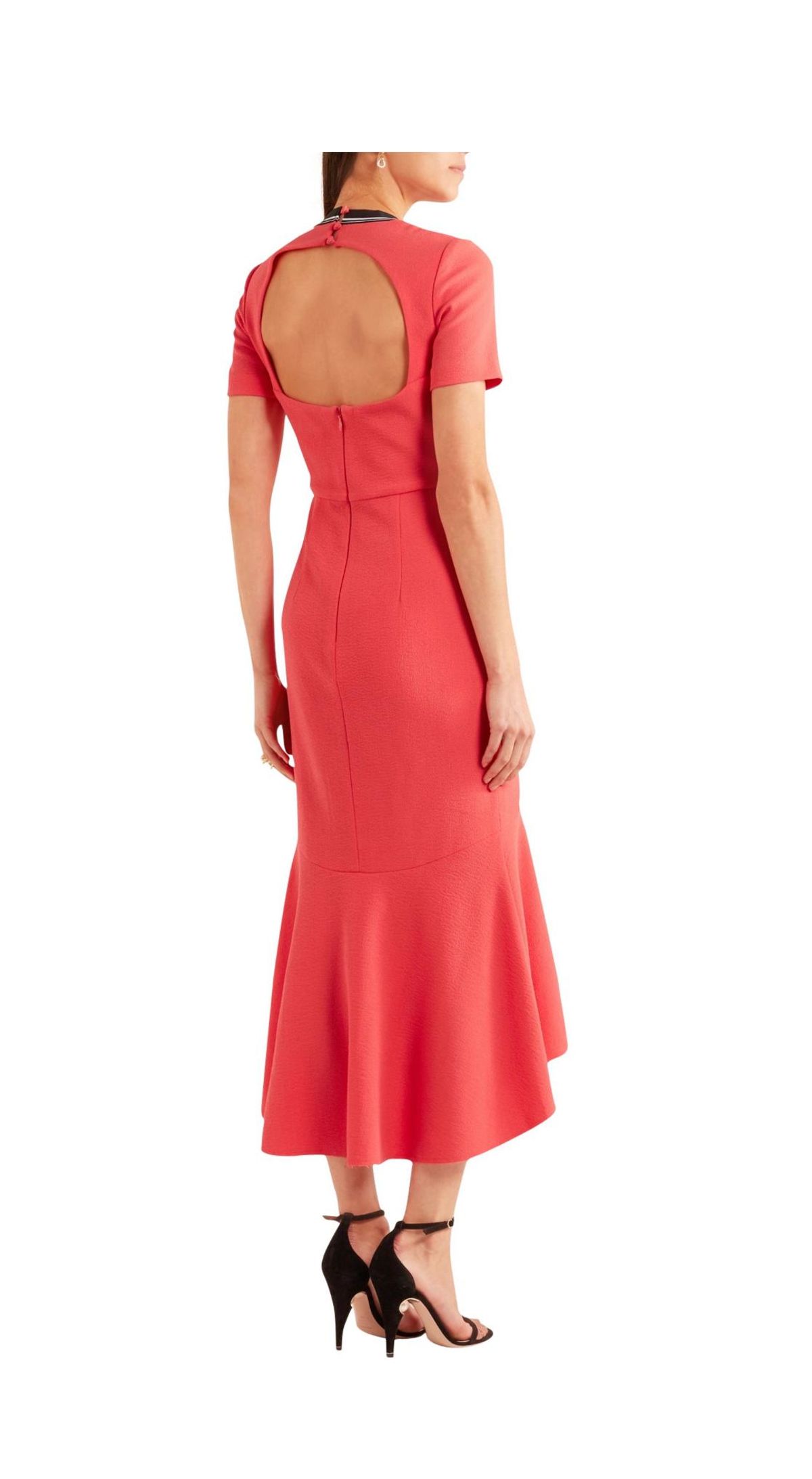 Rebecca Vallance Open Back Midi Dress Peach Size 6 - Image 2