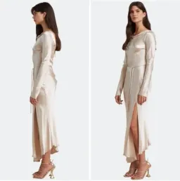 Bec & Bridge Moon Dance Long Sleeve Cowl Dress Sand Size 12 for rent on The Volte - image 6