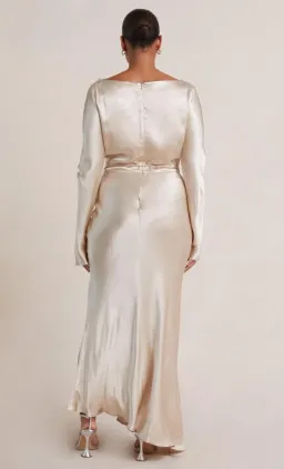 Bec & Bridge Moon Dance Long Sleeve Cowl Dress Sand Size 12 for rent on The Volte - image 3